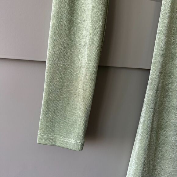 Princess Polly Ribbed Long Sleeve Open Back Mini Bodycon Dress Green Sz. 4 - Picture 6 of 14